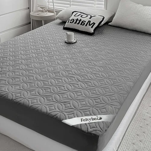 Miniatura 11 de FELTYBED Protector de colchón impermeable Twin de 39"x75", Funda de colchón suave Twin gris, Funda protectora acolchada de colchón transpirable
