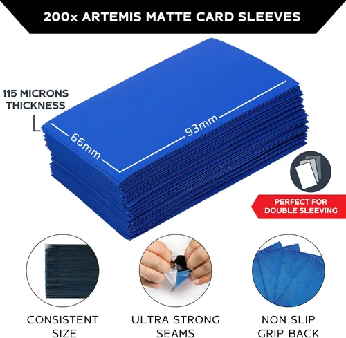 Miniatura 2 de Quiver Time 200 fundas para tarjetas azules de tamaño estándar Artemis para tarjetas Magic: the Gathering Cards - Fundas protectoras de tarjetas TCG