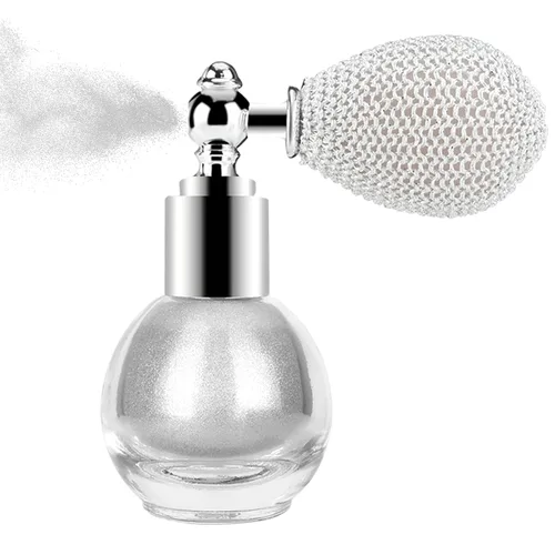 Miniatura 12 de KYDA Spray en polvo iluminador, spray de purpurina de alto brillo, maquillaje en polvo brillante, para cosméticos con purpurina facial y corporal