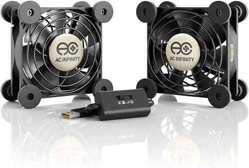 Miniatura 11 de AC Infinity MULTIFAN S7, Ventilador USB silencioso de 120 mm de doble velocidad, certificado UL para receptor DVR PlayStation Xbox, gabinete