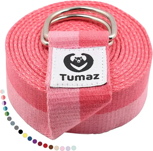 Miniatura 14 de Tumaz Yoga Strap/Stretch Bands [15+ Colors, 6/8/10 Feet Options] with Extra Safe Adjustable D-Ring Buckle, Durable and Comfy Delicate Texture - Best
