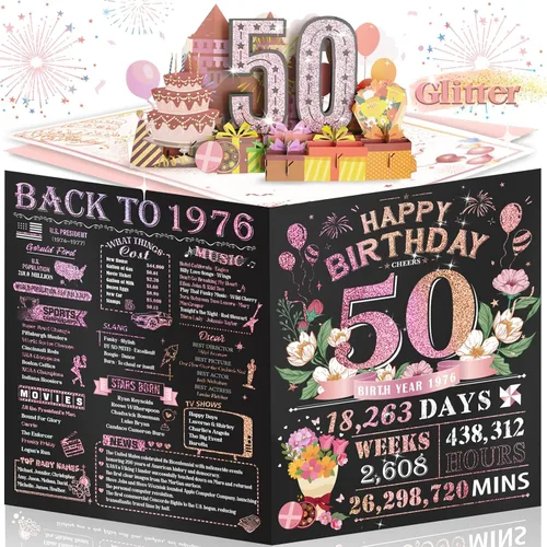 Miniatura 13 de Tarjeta de cumpleaños número 10 para niña, niño, nieto, nieta, hijo, hija, gigante, desplegable, “Happy 10th Year Old”, decoración, regalo de Negro