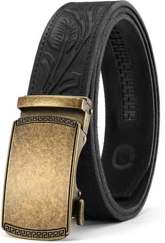 Miniatura 39 de CHAOREN Cinturón para hombre de cuero con trinquete - Ajuste personalizable, estilo sin esfuerzo (35 mm)