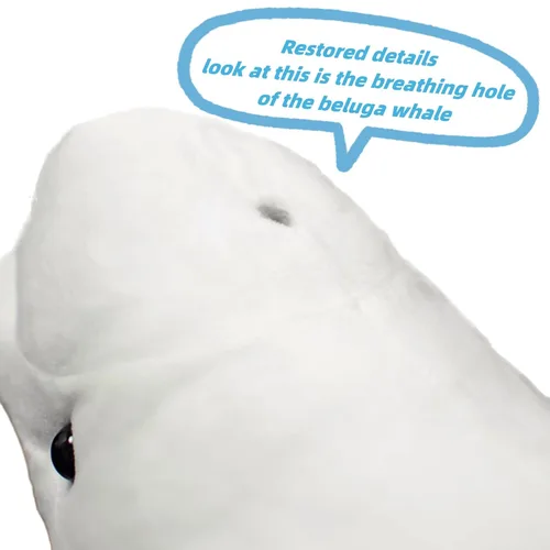 Miniatura 7 de FRANKIEZHOU Beluga - Peluche de ballena, juguete suave realista de 15.7 pulgadas, animal de peluche de criatura marina, juguetes de peluche, regalos