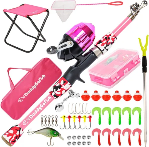 Miniatura 15 de DaddyGoFish Kids Fishing Pole - Rod Reel Combo Tackle Box Starter Set - First Year Small Dock Gear Kit for Boys Girls Toddler Youth Age Beginner