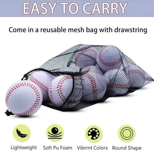 Miniatura 4 de Magicorange Béisbol, Bolas de Espuma para Entrenamiento de Béisbol Bolas de Práctica sin Marcado para Golpear, Lanzamiento Suave, Bateo, Campo