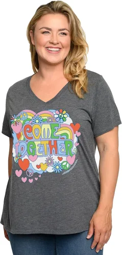 Miniatura 4 de Beatles - Camiseta para mujer, talla grande, cuello en V, estampado vintage