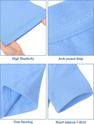 Miniatura 3 de Poroka Paquete de 6 camisetas de manga corta para bebés y niños pequeños, camisetas de algodón con cuello redondo para niños pequeños