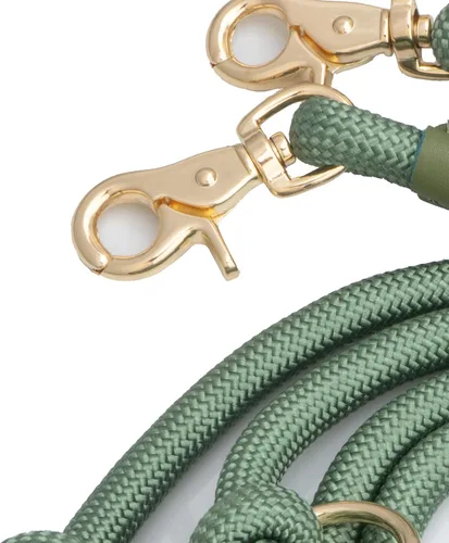 Miniatura 5 de Correa de perro manos libres de 7 pies, correa de cintura de cuerda de nailon para perros caminar correr Verde salvia