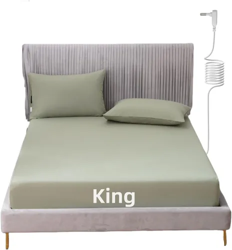 Grounding - Sábana de cama tamaño King con cordón de 15 pies, 90% algodón orgánico + 10% fibra plateada, sábanas conductivas para un mejor sueño y