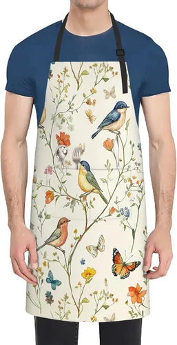 Miniatura 8 de Delantal de cocina con bolsillo, cuello ajustable impermeable y lazos largos, delantal de cocina para hornear, jardinería, pintura para mujer