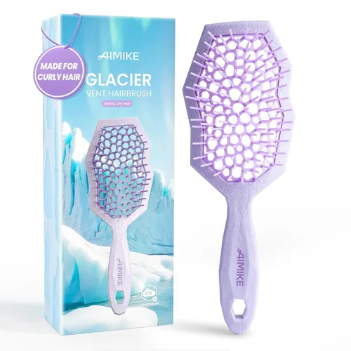 Miniatura 9 de AIMIKE Glacier Cepillo Desenredante, Cepillo Desenredante Sin Dolor para Cabello Rizado Uso Húmedo y Seco, Se Desliza a Través de los Enredos