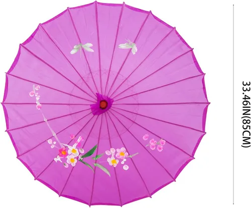 Miniatura 20 de THY COLLECTIBLES Sombrilla china japonesa de 33 pulgadas para bodas, fotografías, disfraces, cosplay, decoración y otros eventos (azul)