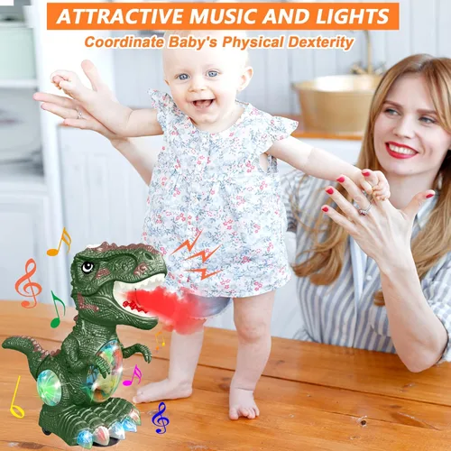 Miniatura 8 de Juguetes de dinosaurio para niños de 3 años, juguete de música de rugido y luces para niños y niñas de 3 a 4 años, juguete de dinosaurio