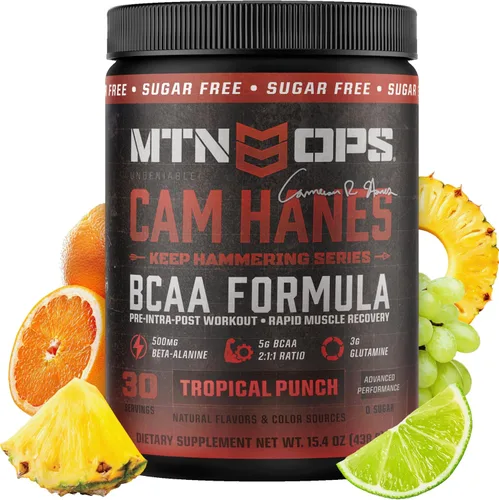 Miniatura 10 de MTN OPS BCAA Powder - Suplemento en polvo de aminoácidos 2:1:1 para una rápida recuperación muscular y reparación sin azúcar ni gluten, 30
