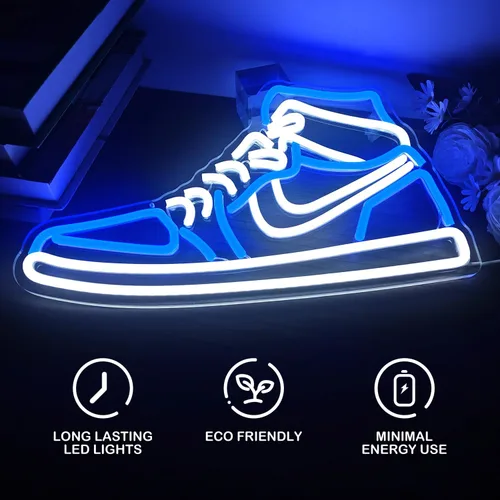 Miniatura 5 de Letrero de Neón de Zapatilla Deportiva, Letreros de Neón de Zapatos Deportivos para Pared, Luces LED de Neón Regulables para Niños, Dormitorio
