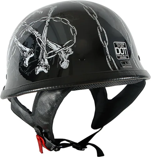 Miniatura 8 de 1Storm Casco de motocicleta de media cara estilo alemán aprobado por DOT: HKY602
