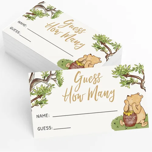 Miniatura 2 de Juego de Adivina Cuántos para Baby Shower, Juego de 30, Suministros para Fiestas - Colección Clásica de Winnie Pooh (Juego de Cuántos)