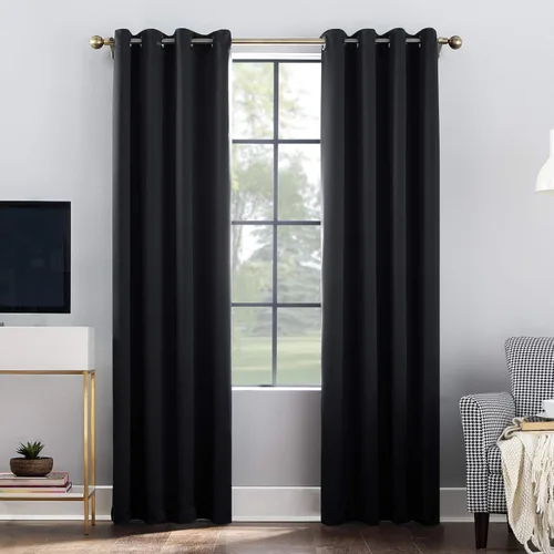 Miniatura 60 de Sun Zero Nordic - Juego de 2 paneles de cortinas con ojales de grado teatral extremo 100% opacas, 104" x 96" (2* 52" x 96"), cortinas opacas blanco