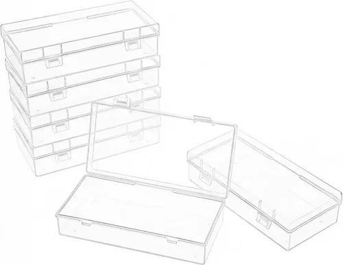 Miniatura 26 de LJY 100 contenedores rectangulares vacíos de plástico transparente con tapas con bisagras (2.2 x 1.6 x 0.8 pulgadas, transparente)
