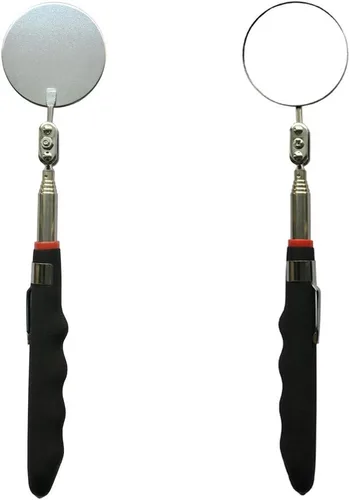 Miniatura 7 de Espejo de inspección telescópico flexible 360 con luz giratoria para mayor visión, espejo mecánico redondo en un palo, selector magnético con juego