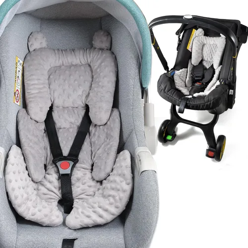 Miniatura 8 de 3en1 Almohada reversible de apoyo de cabeza y cuerpo para asiento de auto, recién nacido, inserto de asiento de coche para bebé de 3D Minnky, cojín