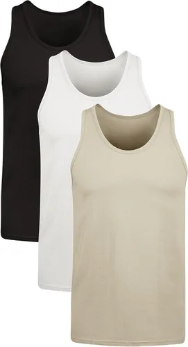 Hanes Paquete de algodón elástico original para hombre, camisetas sin mangas que absorben la humedad, sin etiquetas, paquete de 3