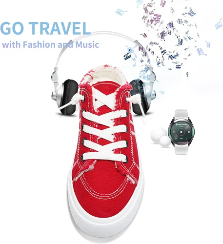 Miniatura 7 de Obtaom Zapatillas de lona para mujer, con espuma viscoelástica, cómodas, sin espalda, para vacaciones