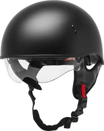 Miniatura 4 de GMAX HH-65 Naked Half Helmet (negro mate, XL) - Aprobado por FMVSS 218