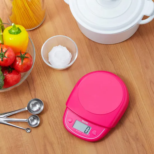 Miniatura 2 de Tanita KD-313 PK Báscula de cocina, báscula de cocina, para cocinar, fabricada en Japón, digital, 6.6 lbs (3 kg), 0.4 oz (1 g) Unidad, Rosa Rosado
