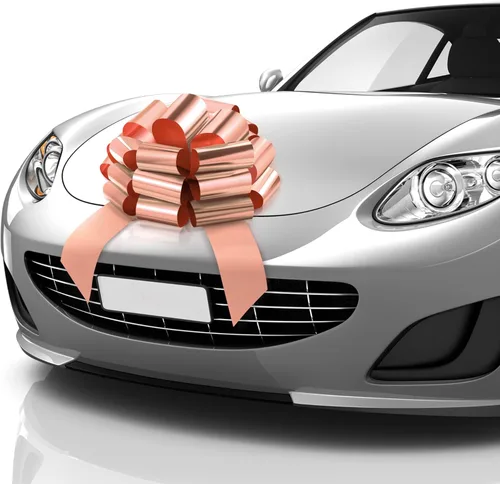 Miniatura 11 de Zoe Deco Lazo grande para automóvil (rojo, 18 pulgadas), lazos de regalo, lazo gigante para automóvil, lazo de cumpleaños, enorme lazo