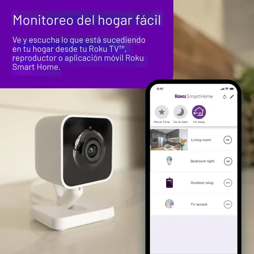 Miniatura 2 de Cámara Roku interior - Seguridad para el hogar - 1 paquete - Cámara de seguridad con cable y monitor para mascotas con visión nocturna HD