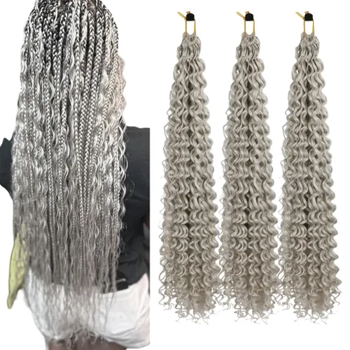 Miniatura 53 de 3 trenzas de ganchillo Passion Twist, cabello sintético preseparado para trenzar de 14 pulgadas, 3 paquetes de cabello trenzado pretrenzado