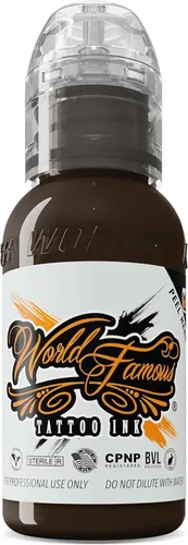 Tinta de tatuaje marrón de fama mundial, tinta vegana y profesional, fabricada en Estados Unidos, chocolate avellana, 1 onza