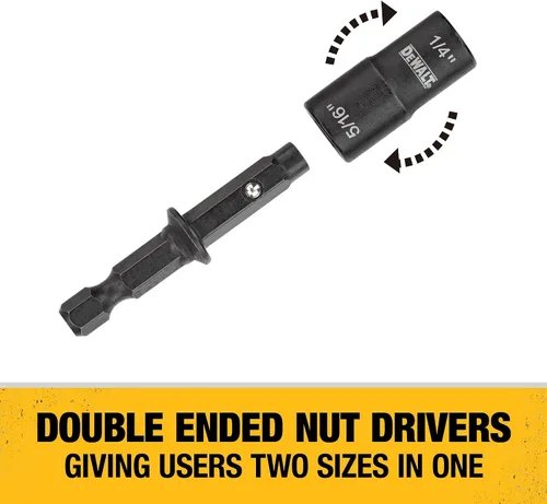 Miniatura 3 de DEWALT Destornillador de tuerca, doble extremo, 1/4 pulgadas + 5/16 pulgadas (DWADEND14516)
