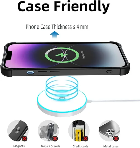 Miniatura 6 de para cargador MagSafe, almohadilla de carga inalámbrica magnética para iPhone 17/17 Pro/17 Pro Max/Air/16 15 14 13 12 Pro Max Plus mini y AirPods 2