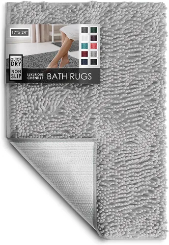 Miniatura 93 de Hearth & Harbor Alfombras de baño, tapete de baño de chenilla - Alfombras de baño lavables a máquina para baño con respaldo antideslizante de goma