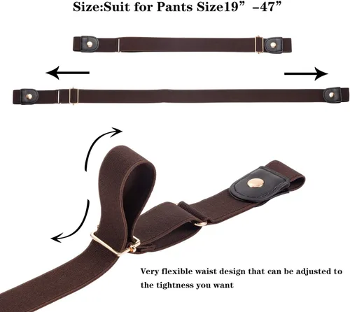 Miniatura 5 de Cinturón elástico unisex sin hebilla, ajustable, sin hebilla, cinturón elástico invisible para jeans, pantalones, faldas