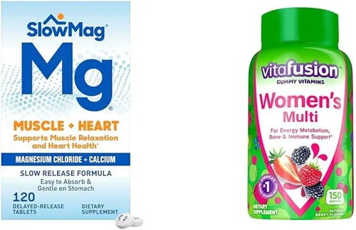 Miniatura 9 de SlowMag Muscle Heart Cloruro de magnesio Calcio 120 unidades y Slow Fe 45mg Suplemento de deficiencia de hierro 60