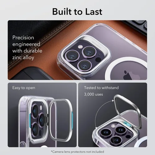 Miniatura 6 de ESR Funda para iPhone 14 Pro Max, Compatible con MagSafe, Funda Transparente para Teléfono con Soporte Stash Integrado para iPhone 14 Pro Max