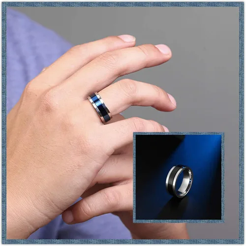 Miniatura 3 de 4 unids acero inoxidable carburo de tungsteno grueso hombres actividad nudillo anillo conjunto giratorio cadena centro Spinner bucle cepillado