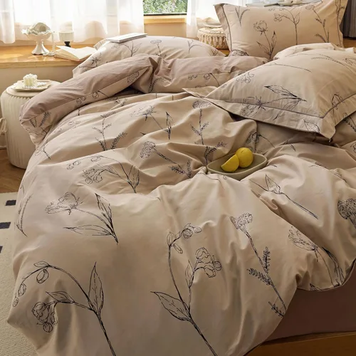 Miniatura 51 de AOJIM Blue & Brown Striped Duvet Cover Set Twin Size 100% Washed Cotton Stripe Bedding Set 3-Piece, Soft Zipper Comforter Cover and 2 Pillowcases