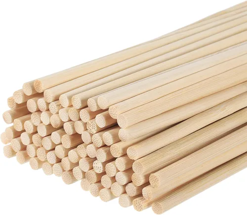 Miniatura 8 de MECCANIXITY Varillas de madera de 19.7 in/20 varillas redondas de madera, palo de bambú de 0.12 pulgadas para manualidades, accesorios de cabina