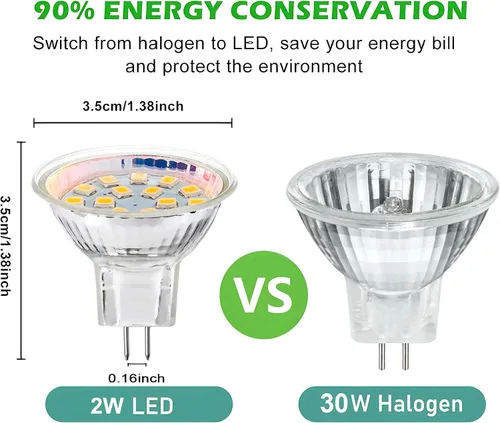 Miniatura 3 de Paquete de 4 bombillas LED MR11 de 2 W AC/DC 12 V 24 V GU4 base bi-pin 20 W reemplazo halógeno para paisaje al aire libre luz de inundación