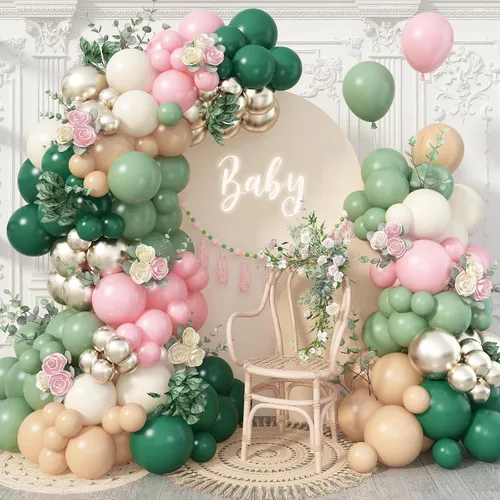 Miniatura 14 de Kit de guirnalda de globos negro, blanco y dorado, 115 piezas de arco de globos beige arena negro crema oro metálico con globos de papel de aluminio