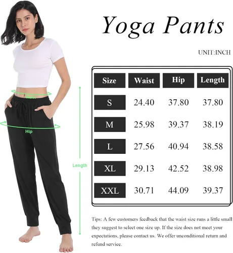 Miniatura 6 de UMMISS Pantalones deportivos de cintura alta para mujer, pantalones de yoga con bolsillos elásticos con cordón ajustable, Desnudo