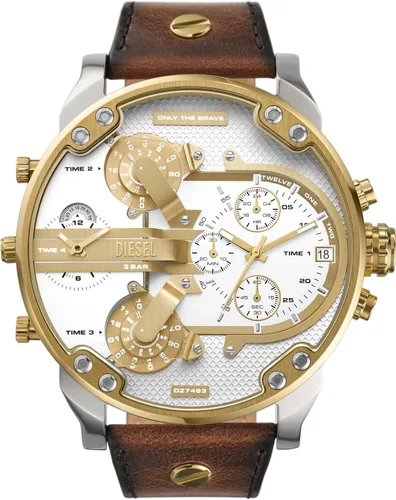 Miniatura 12 de Diesel Mr. Daddy 2.0 - Reloj de hombre con cronógrafo de tamaño extra grande y correa de acero inoxidable, silicona o cuero