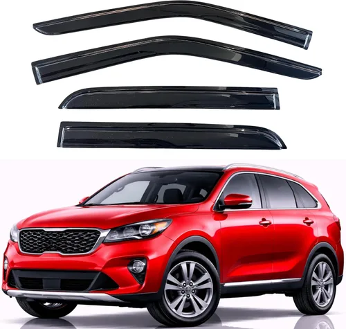 Miniatura 37 de KPY Visor de ventana compatible con Hyundai Tucson 2021-2025, 4 piezas de deflector de ventilación para ventana lateral, estilo Mugen, protector