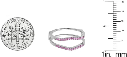 Miniatura 3 de Dazzlingrock Collection Round Gemstone or Diamond Wedding Enhancer Guard Ring for Women in 14K Solid White Gold