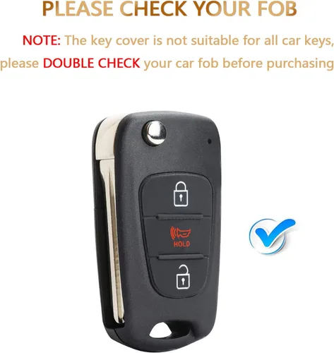 Miniatura 2 de OFFCURVE Funda para llavero – Funda protectora completa para llave de coche para Kia Soul 2010-2013 y Kia Rio 2012-2014 / Sportage Flip plegable sin